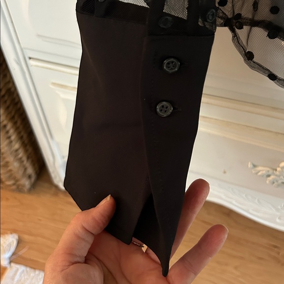 J. Crew Black Sheer Polka Dot Blouse - Picture 3 of 7